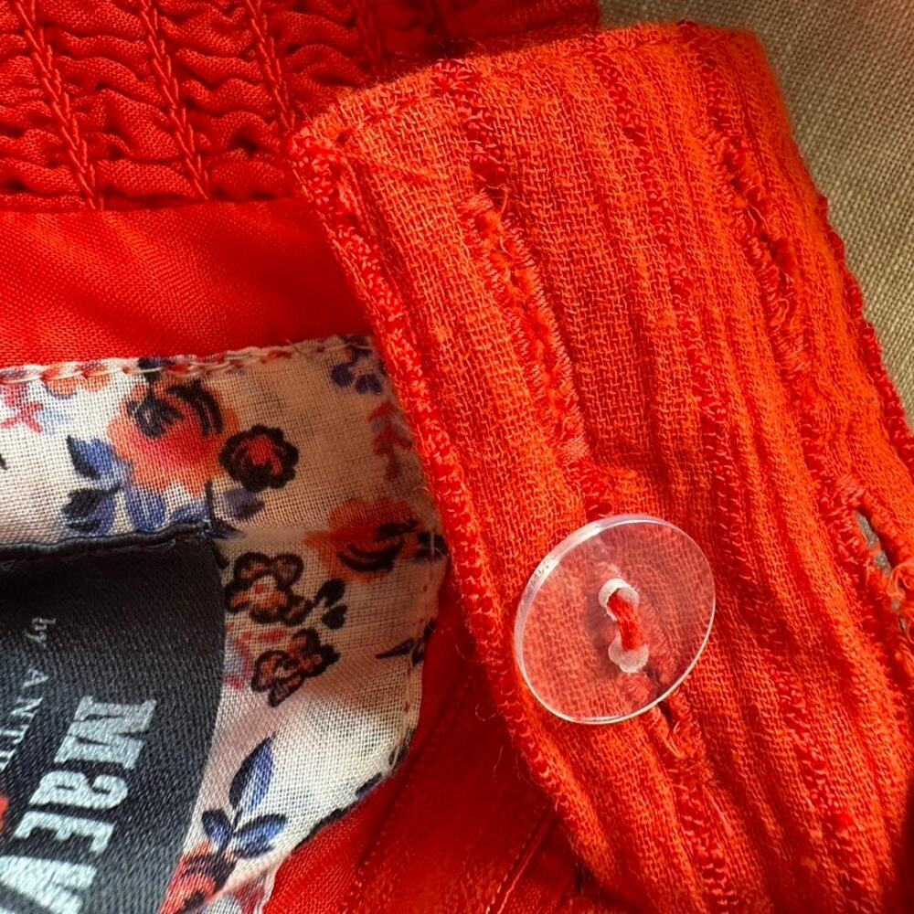 Anthropologie Maeve Proust Orange Wide Leg jumpsuit 2P Halter Sleeveless Boho - Picture 11 of 14